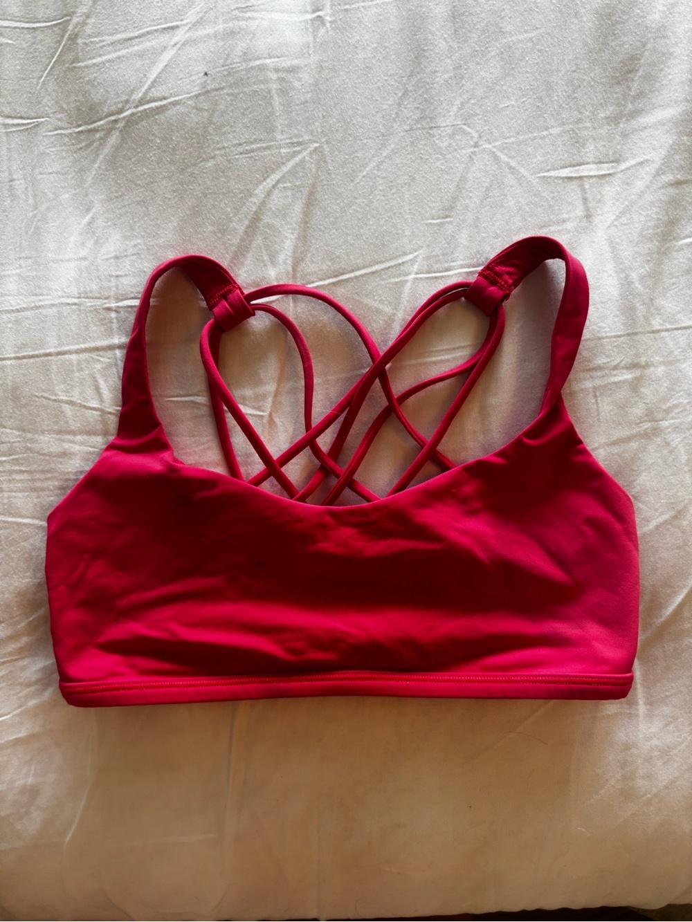 Crisscross Back Sports Bra - Vibrant Pink